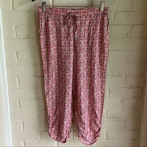 American Rag size small pink peach boho tribal print flowy pants